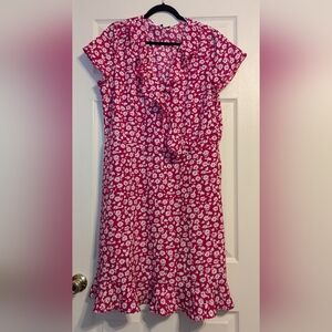 Estelle Red Floral Dress NWT